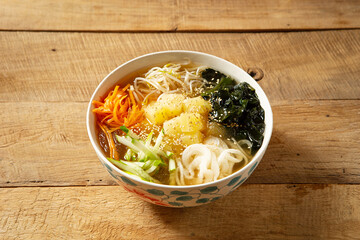 Cold ramen with various vegetables