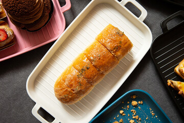 whipped cream bread on a plate
