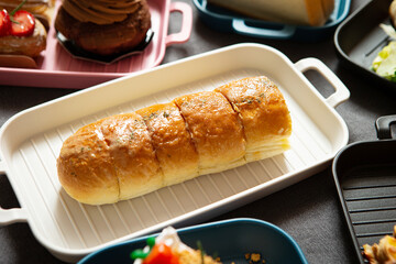 whipped cream bread on a plate