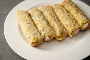 Oden, fish cake on plate	