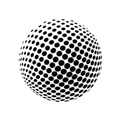 Checkered globe in black and white. 3D chess sphere. Vector illustration