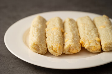 Oden, fish cake on plate	