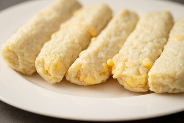 Oden, fish cake on plate	
