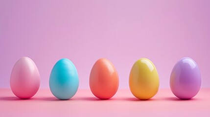 Fototapeta na wymiar easter eggs, colorful, minimalistic, on a clean background --ar 16:9 --v 6 Job ID: 1ff44936-31e5-4f1b-9834-86cfe021b1c5