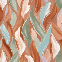 Elegant Abstract Brushstrokes - Rustic terracotta, earthy olive, pastel peach, and delicate lilac pattern texture background Gen AI - 722703074
