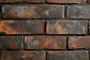 Textured brick wall close-up showcasing the rugged beauty of urban construction. AI Generative.