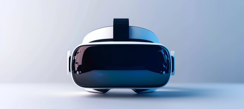 Front look virtual reality headset. Generative AI technology.