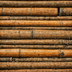 close-up of a bamboo wooden surface, with planks of bamboo. The grain of the wood is visible, and there are some visible knots