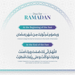 Dua of fasting, Islamic social media post template - obrazy, fototapety, plakaty
