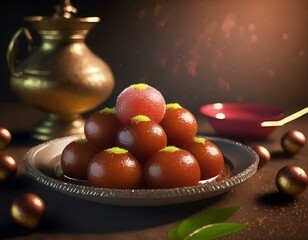 illustration of Indian traditional dish, Gulab Jamun