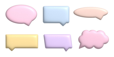 3d speech bubble icon set isolated. 3d chatting box, message box icon set.
