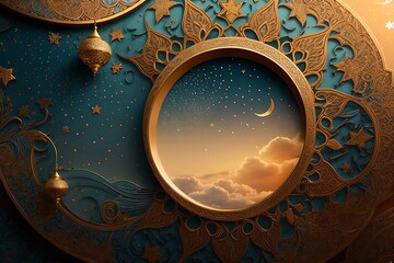 A beautiful moon background for ramadan