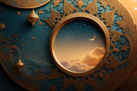 A beautiful moon background for ramadan