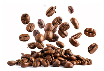 Obraz premium Coffee Beans isolated on white background area