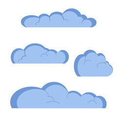 Cloudscape illustration clouds sky doodle with blue color that can be use for grass, social media, sticker, wallpaper, print, decoration, card, icon e.t.c