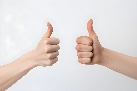 Thumbs up on white background