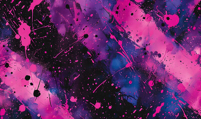 pink and purple splatter pattern splash with a black, Generative AI