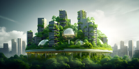 Fototapeta premium Green city background eco friendly city background green building background green architecture background green urban background green city landscape