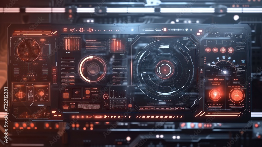 Poster modern technology screen system hologram background ai generated image