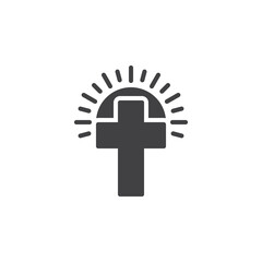 Obraz premium Easter cross and sun vector icon