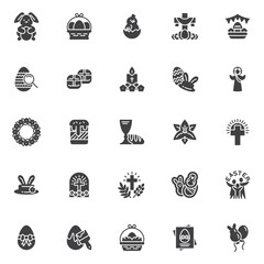 Happy Easter vector icons set