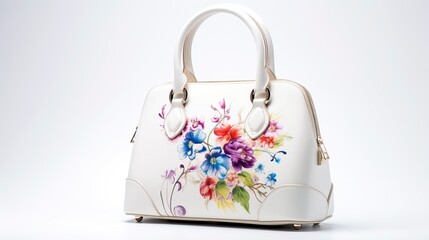 Stylish women handbag purse in White Background 