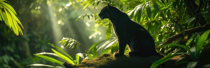 Black panther in the forest