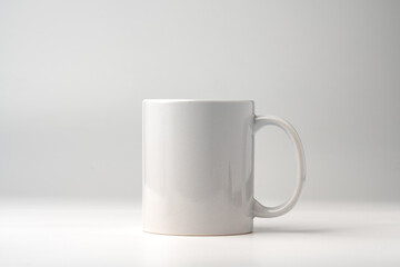 Blank white mugs mock up on white background