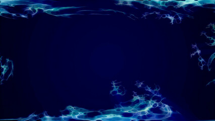 Blue purple energy magic frame made of futuristic waves and lines of liquid plasma smoke particles. Abstract background