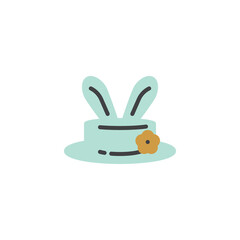 Easter Hat with bunny ears flat icon