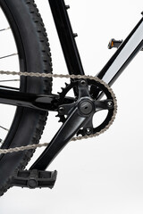 Obraz premium Bicycle wheel isolated over white background close up