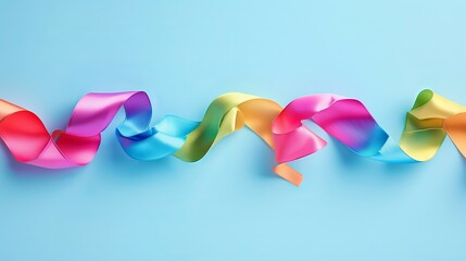 pink, purple, red, blue and yellow ribbons on the soft background