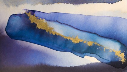 Ethereal Depths: Dark Blue Watercolor Stain"