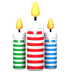 Christmas Candles 3D Icon