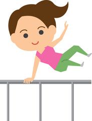 Naklejka premium 女子パルクール選手のイメージイラスト