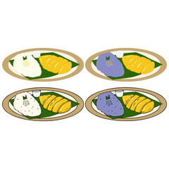 Mango sticky rice cartoon drawing