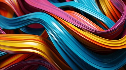 Vibrant abstract background with colorful wavy lines in a dynamic flow.