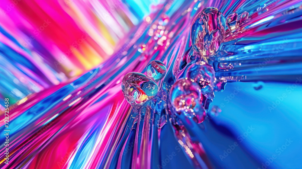 Poster a close up of a multicolored background with drops of water on the bottom of the image and on the bo