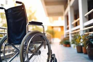Obraz premium Wheelchair Outside Building