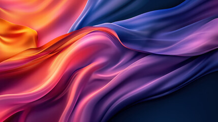 Obraz premium a close up of a colorful fabric on a black background with a blue background and a red, orange, and pink color scheme.