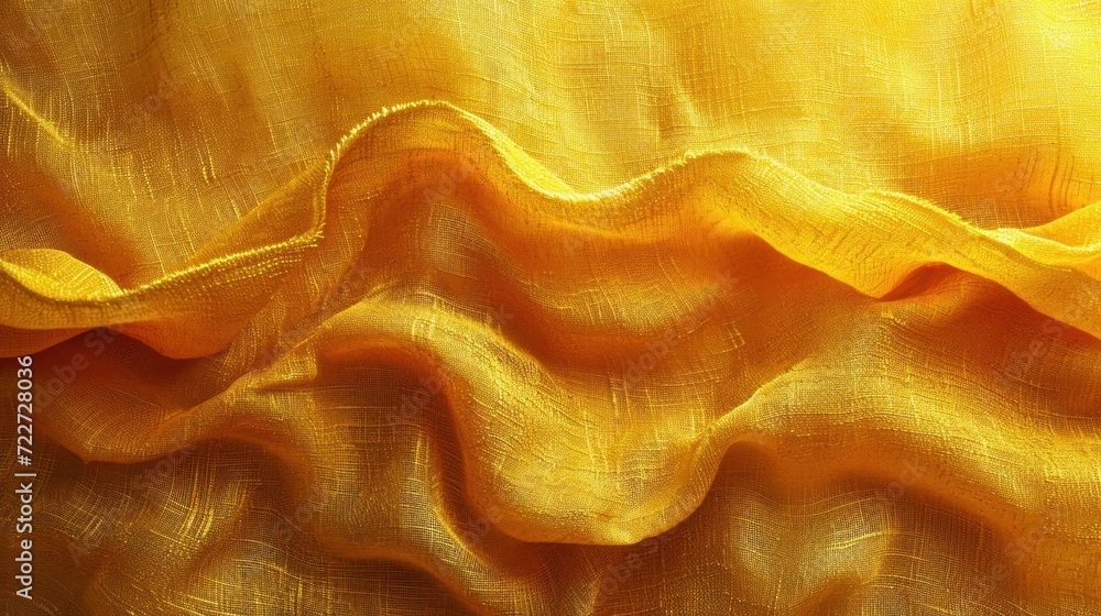 Aufkleber a close up of a yellow fabric with a wavy design on the top of the fabric and bottom of the fabric.