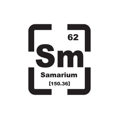 Samarium icon, chemical element in the periodic table