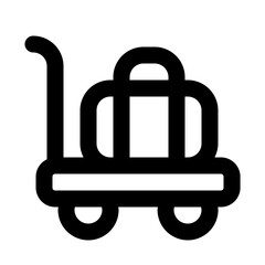 Luggage Cart Line Icon