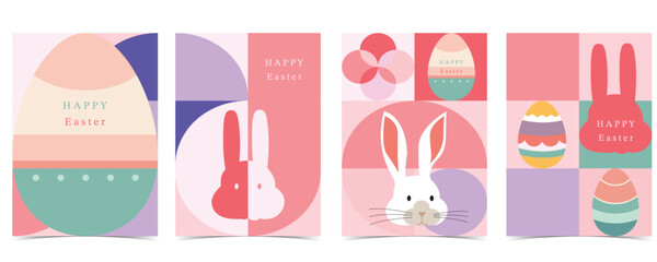 Fototapeta na wymiar Easter day background for vertical a4 design with geometric style