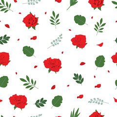 red rose square seamless pattern for valentine's day