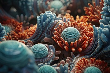 abstract microscopic organisms generative ai