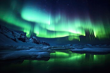 Abstract northern lights or aurora borealis generative ai