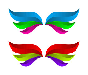 Wings Colorful Gradient Logo Set