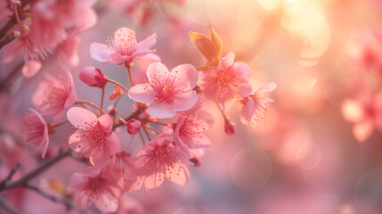 pink cherry blossom in spring, Spring Easter concept