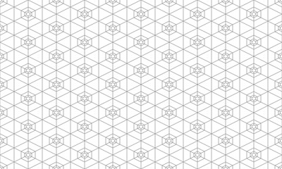 Grey outline hexagon seamless pattern. Vector Repeating Texture.